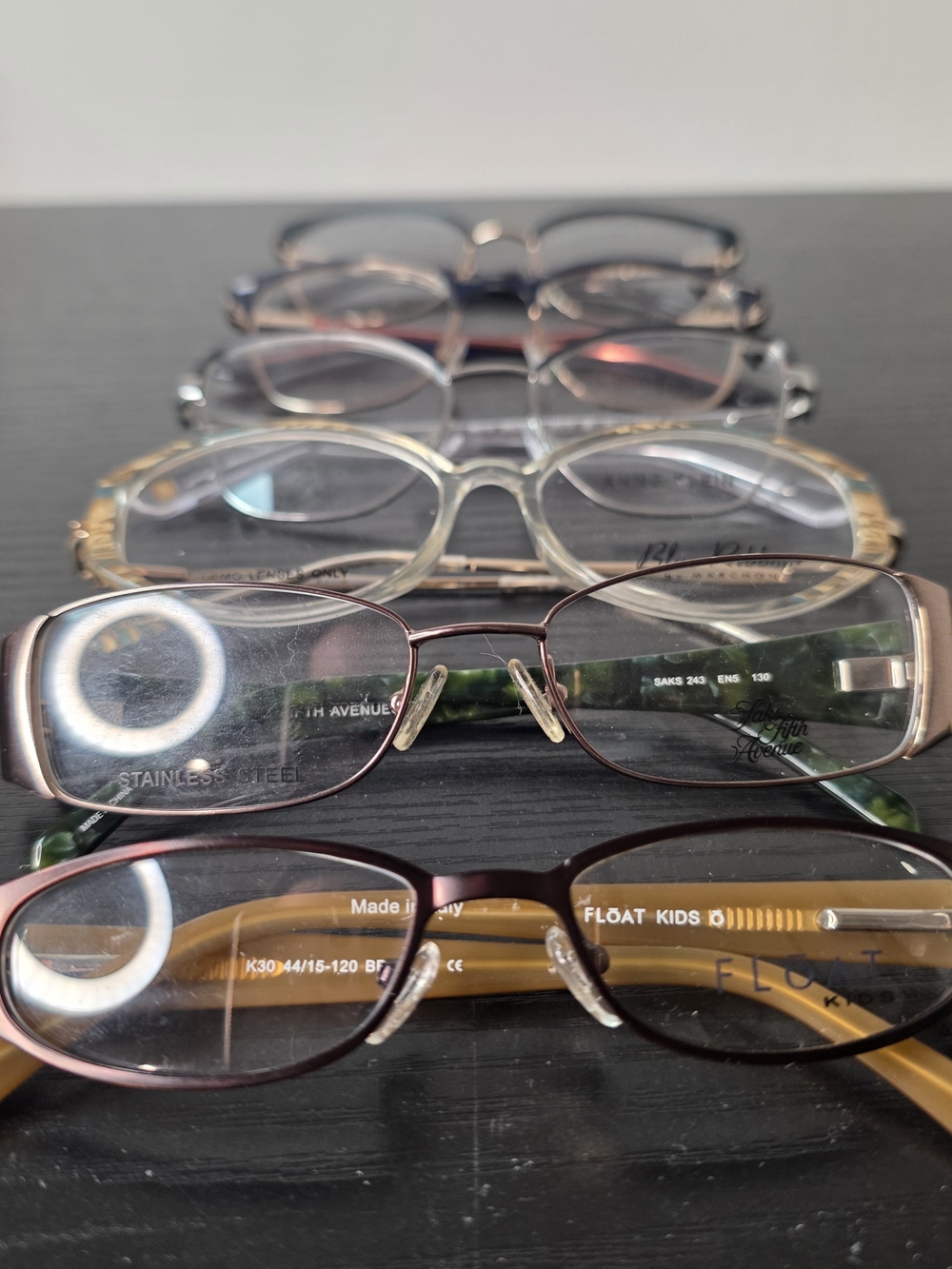 Lot of 6 Designer Eyeglass Frames — Banana Republic, Calvin Klein, Anne Klein &